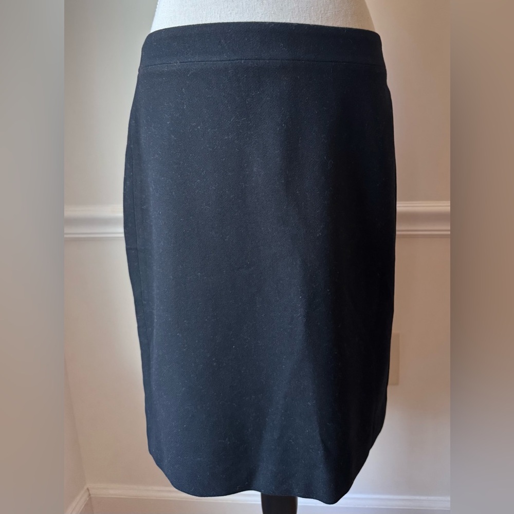 VTG J. Crew Wool Blend Black Pencil Skirt Size 6 - Picture 2 of 11